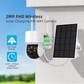 2MP Surveillance CCTV Outdoor PIR Wifi Camera Plus Solar Panel, IP66 Caneras Night Motion Detection Full Color Recharge Battery with 128G CARD